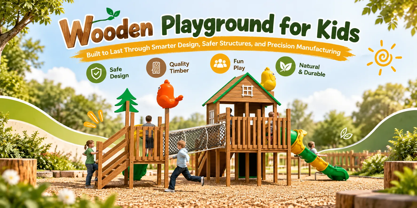 Wooden Playground for Kids Built to Last Through Smarter Design, Safer Structures, and Precision Manufacturing
